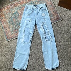 Distressed Light Blue Jeans